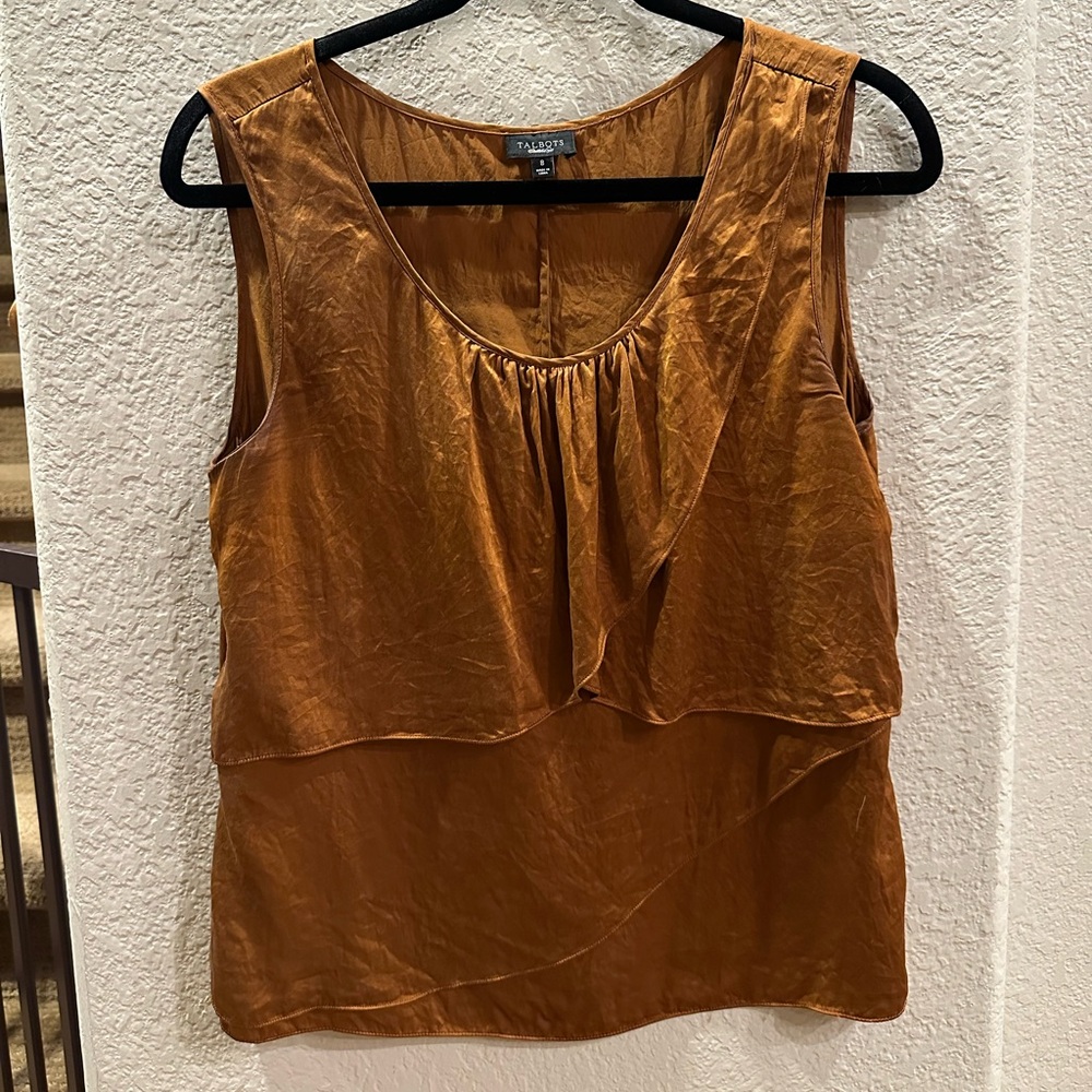 Talbots Sleeveless Copper Blouse